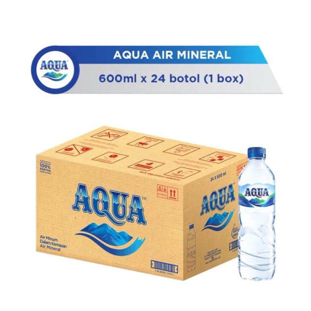

Aqua botol air mineral 600ml isi 24pcs