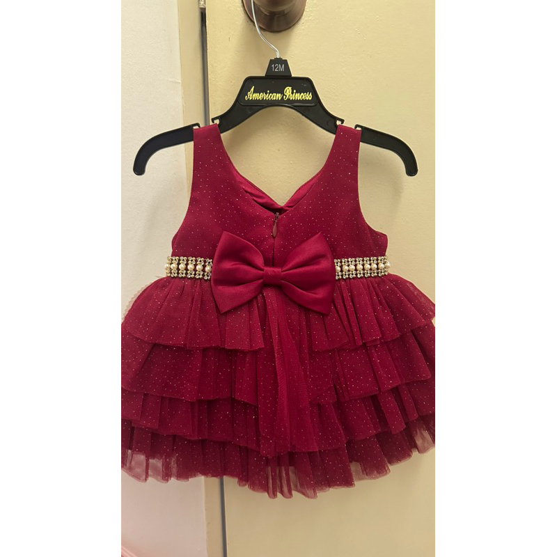 READY STOCK American Princess Red Party dress anak dress bayi bukan sarah louise annafie deargg dond