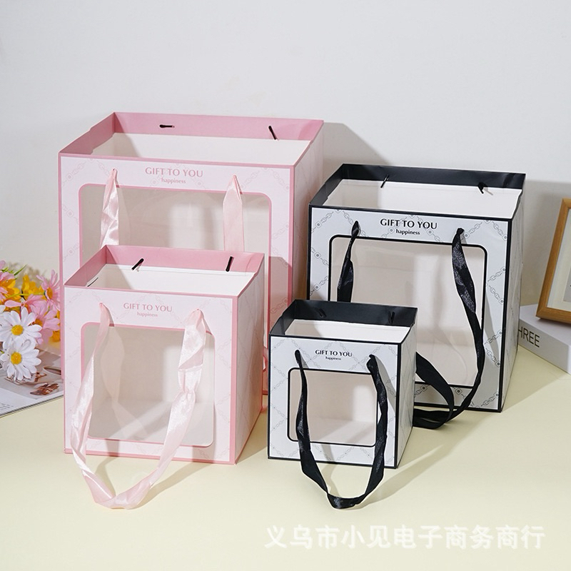 

FLOWER PAPER BAG MIKA TRANSPARAN BAG ULANG TAHUN TAS HAMPERS