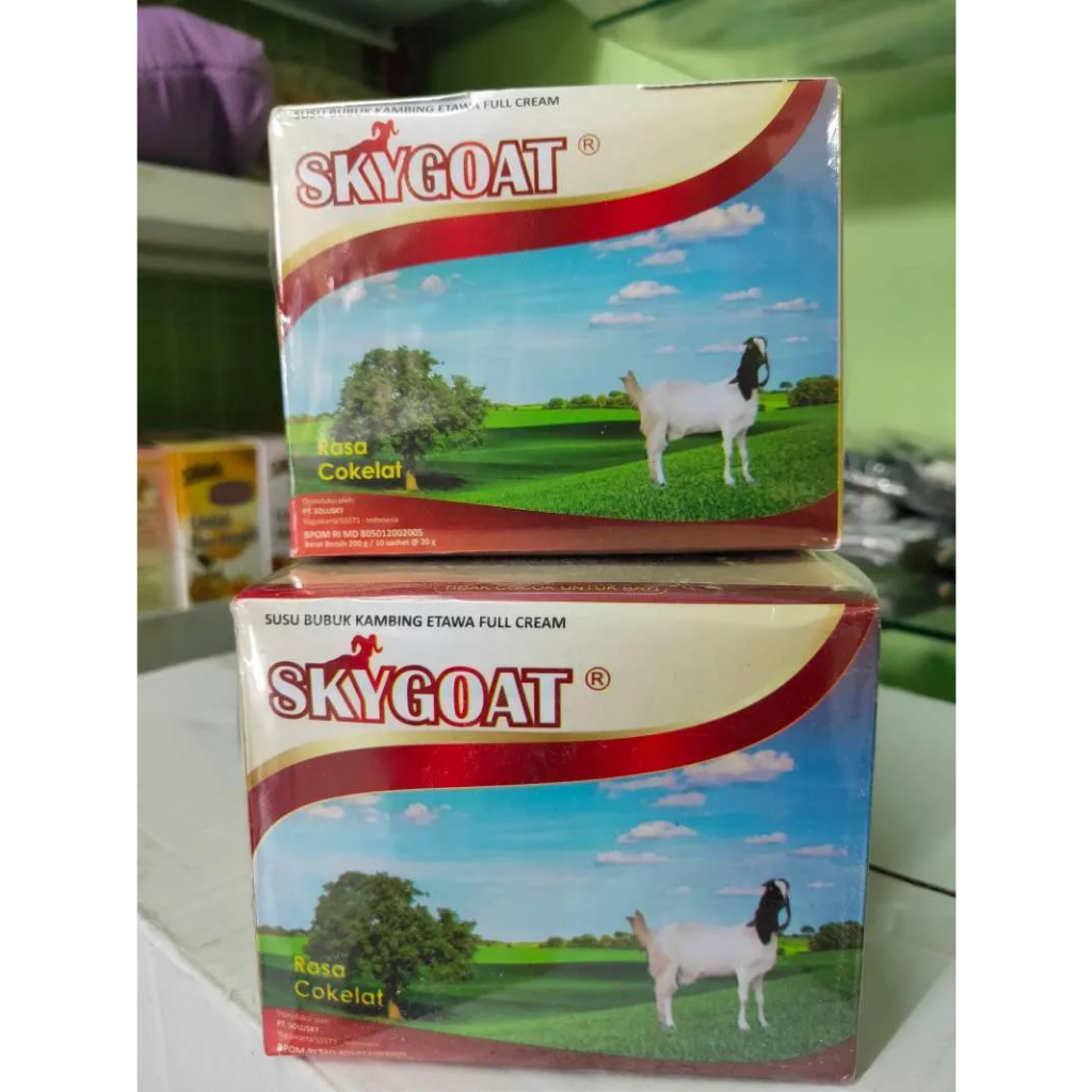 

Susu Kambing Etawa Bubuk SKY GOAT Rasa Coklat 1 Box Isi 10 Sachet