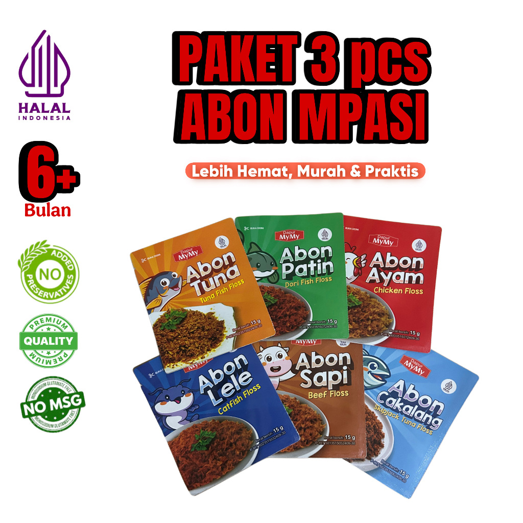 

NF- PROMO MURAH PAKET HEMAT Dapat 3 pcs Tiga Abon MPASI Abon Bayi 8 bulan Non MSG