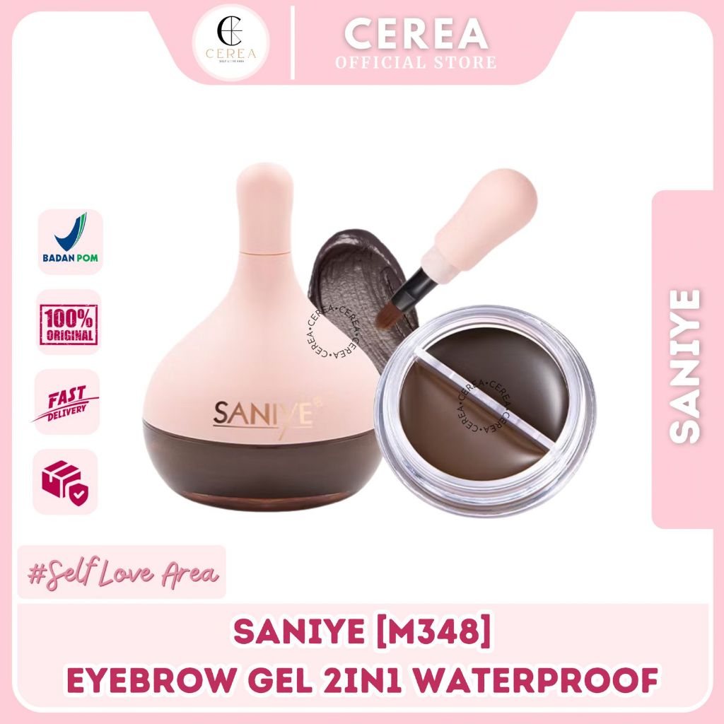 [BPOM] SANIYE 2 Warna Eyebrow Gel 2IN1 Tahan Lama Waterproof Alis Eyeliner Eye Brow Liner M348