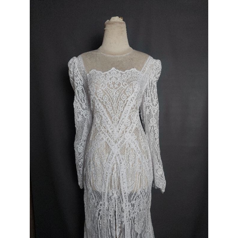 kebaya pengantin bahan perancis polos tanpa payet | kebaya polosan