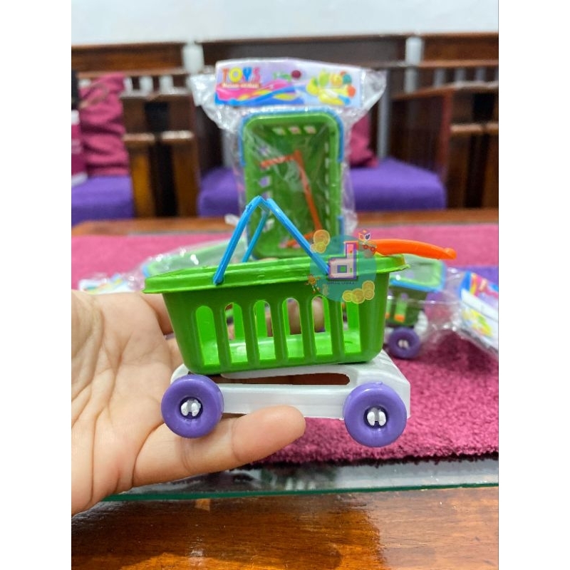 Mainan Troley Belanja / Mainan Troli Belanja / Mainan Keranjang Supermarket Mini