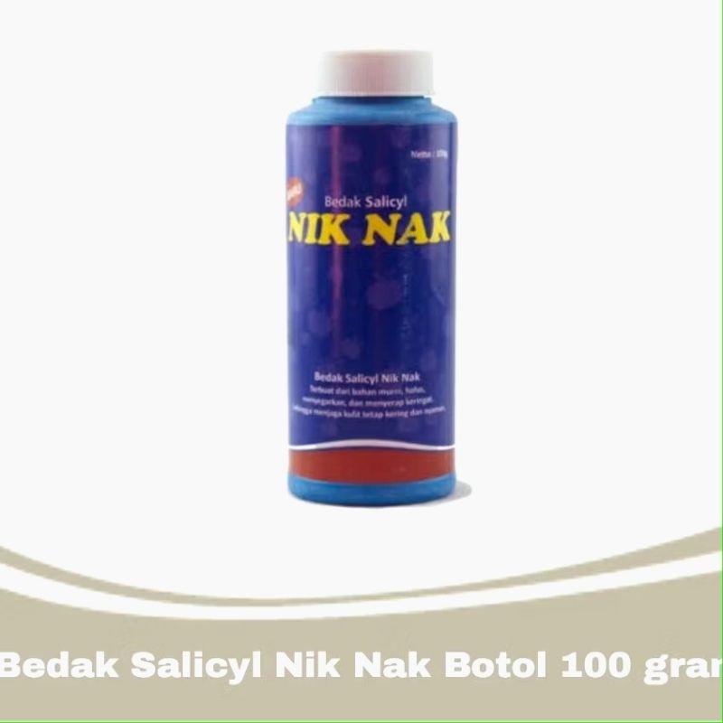 NIK NAK bedak salicyl sachet 40 gr | botol 100 gr - niknak sachet - niknak botol