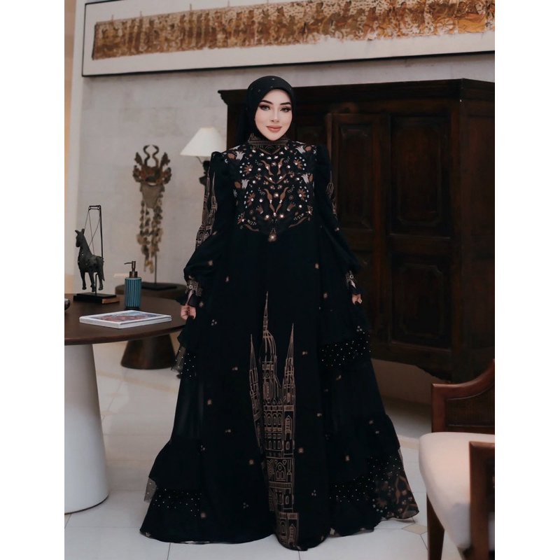 Dress Set Hijab Emy Aghnia FS Eksklusif Shellasaukia ORI 100% by Shellasaukia