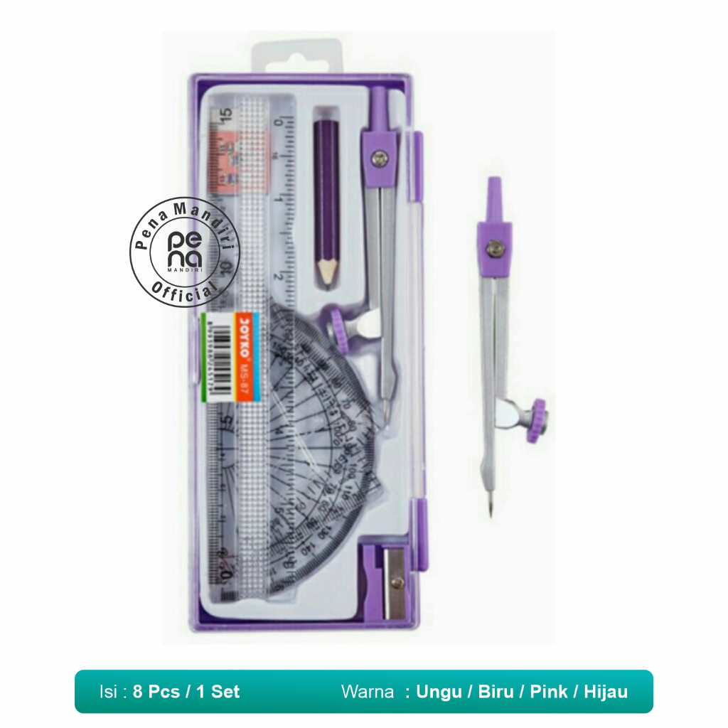 

Jangka set joyko MS-87 Jangka Isi 8 Joyko Math Set Lengkap