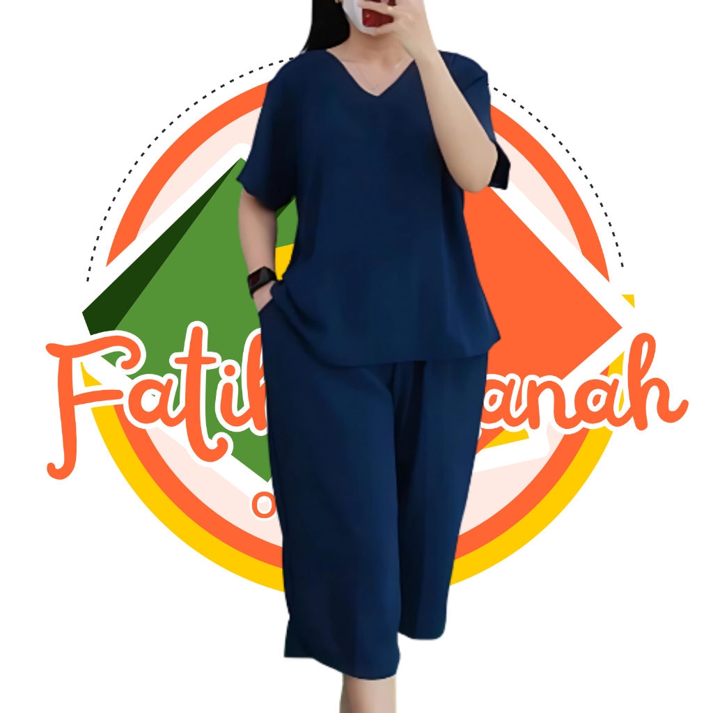 BAJU SETELAN ANDIN POLOS 3/4 - ONE SET ANDIN - BAJU TIDUR WANITA -  SET PIYAMA POLOS - COD