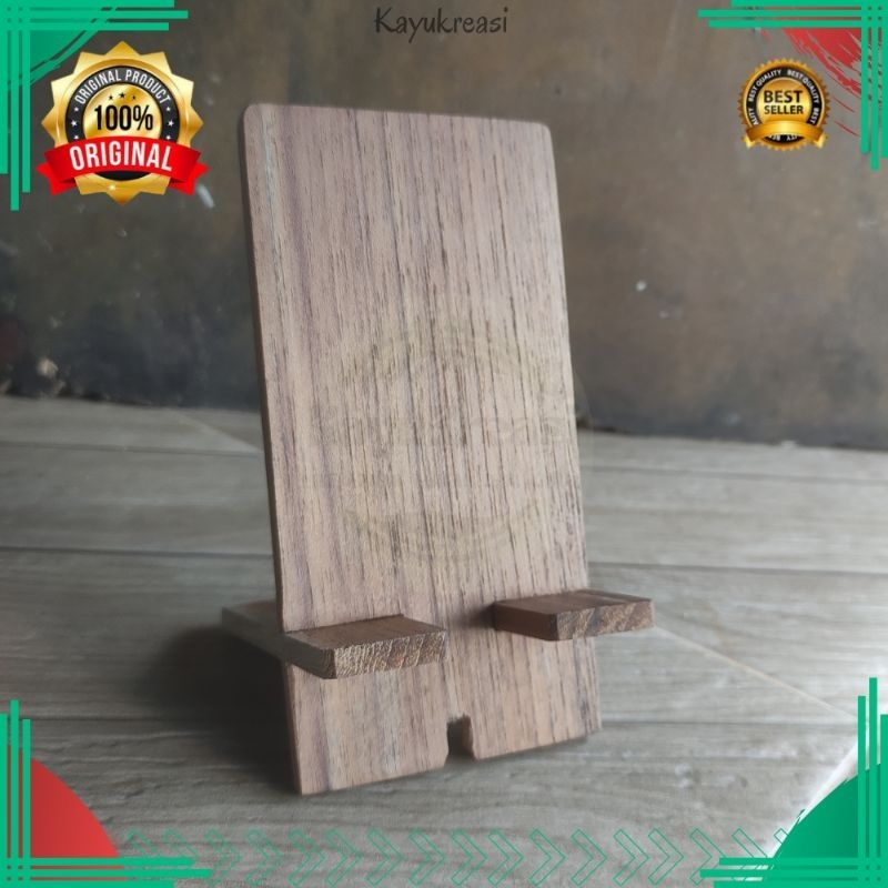 Holder Hp Handphone Di Meja Dari Kayu