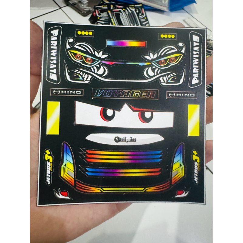 Stiker Headlamp Batik Miniatur Bus / Stiker Slendang Bus Jb 3 dan Jb 5