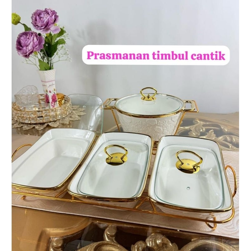 Prasmanan Set Triple dan Bulat Fiorenza Motif Timbul