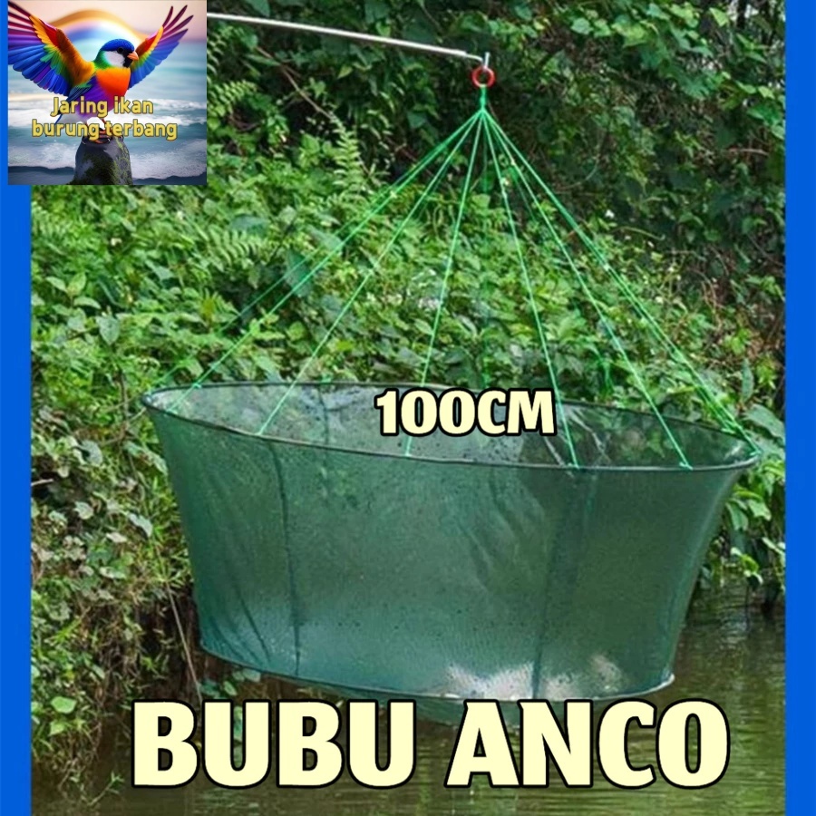 Perangkap Bubu Anco Tangkul Jaring Lipat Bulat Alat Pancing Jala Penangkap Ikan 100CM
