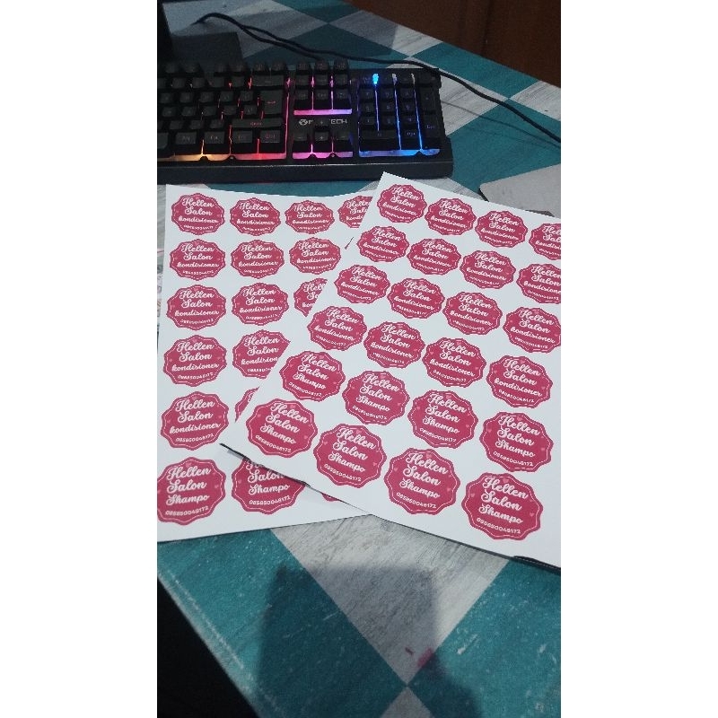 

setiker custom/untuk segala jenis label segel kuker setiker kotak nasi setiker sampo custom