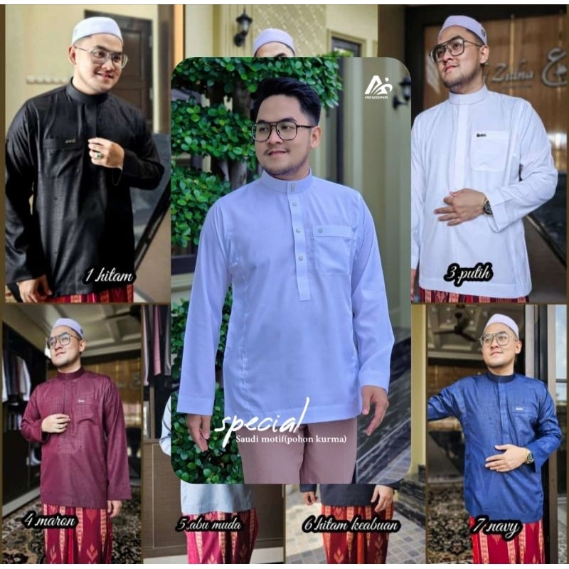 BUSANA BAJU MUSLIM KOKO SAUDI ABI ZIDNA SAUDI TERBARU MOTIF PEDANG