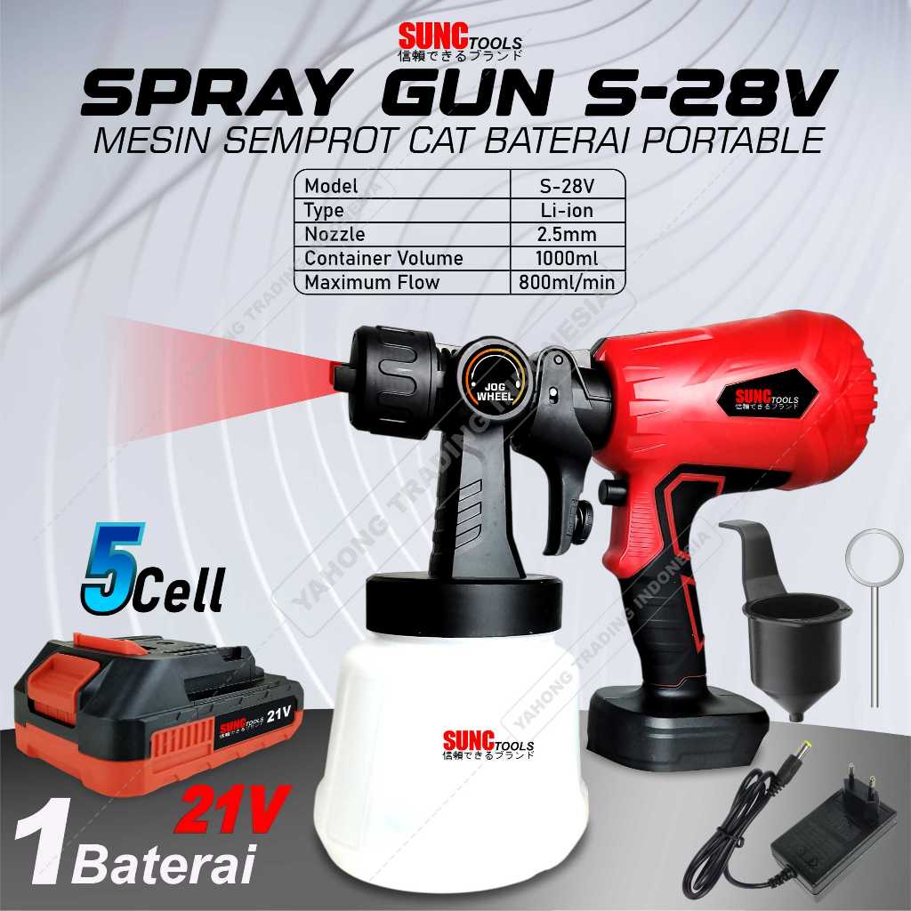 Mesin Cat Baterai Portable Semprot Cat Baterai Cordless Spray Gun Electric SUNC TOOLS