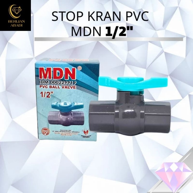 BALL VALVE PVC MDN/GRT STOP KRAN AIR 1/2"