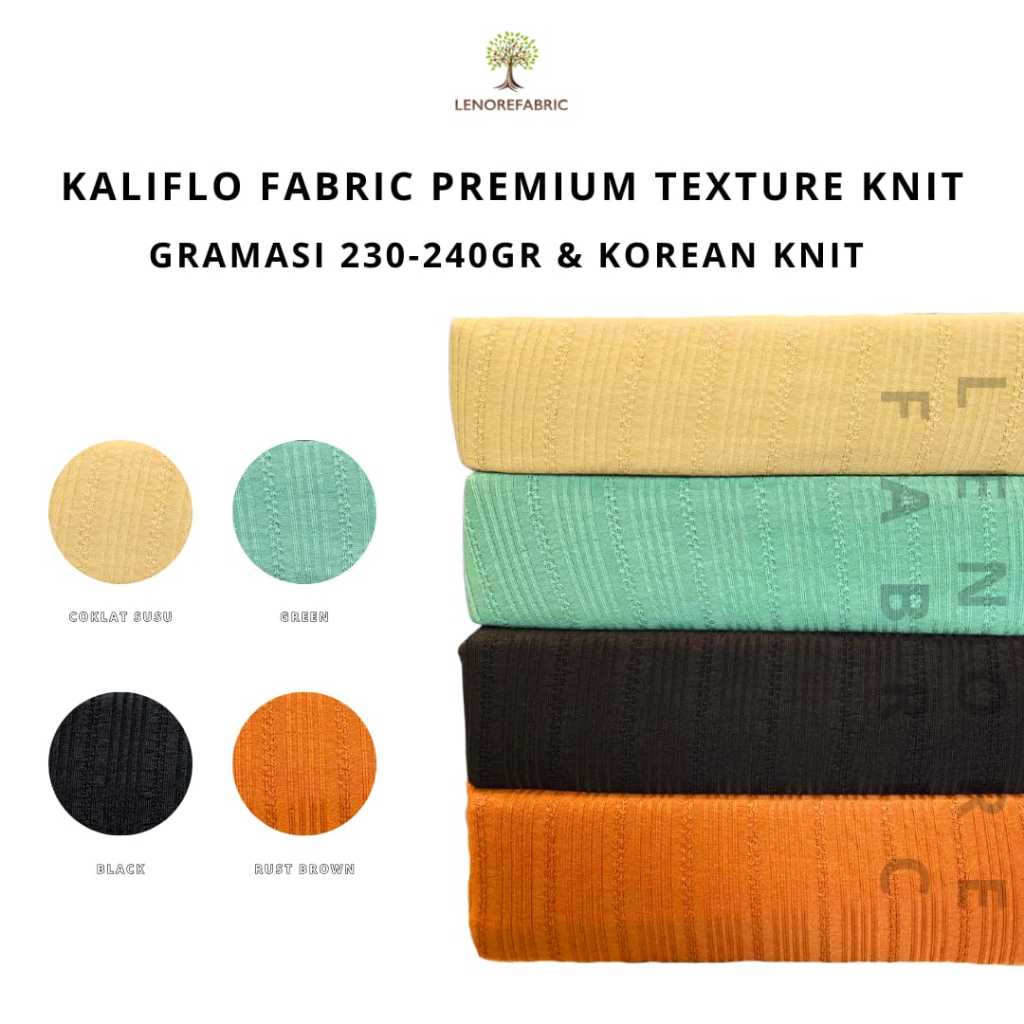 BAHAN KAIN •  RIB KNIT PREMIUM (TEXTURE) - KALIFLO FABRIC