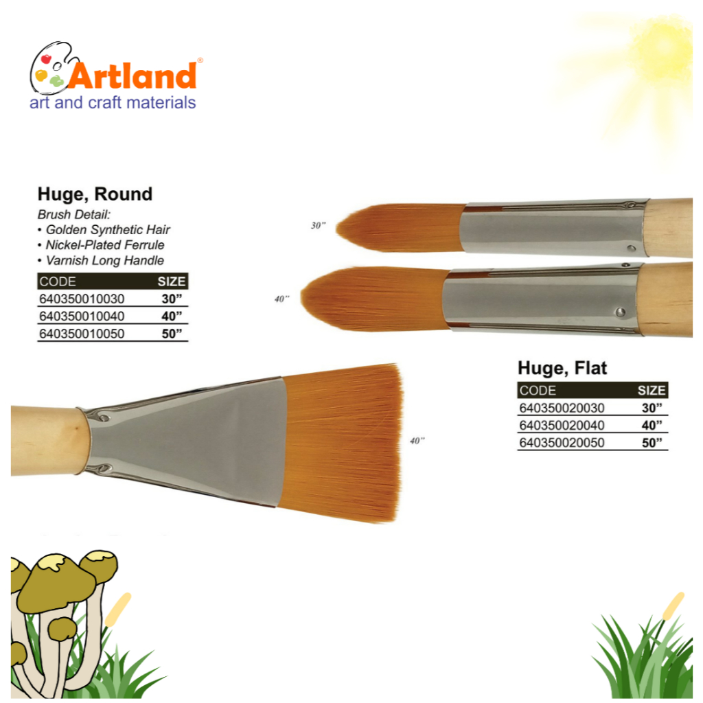 

Kuas Lukis De Goya HUGE Detail Brush – Bulu Sintetis Emas, Handle Panjang