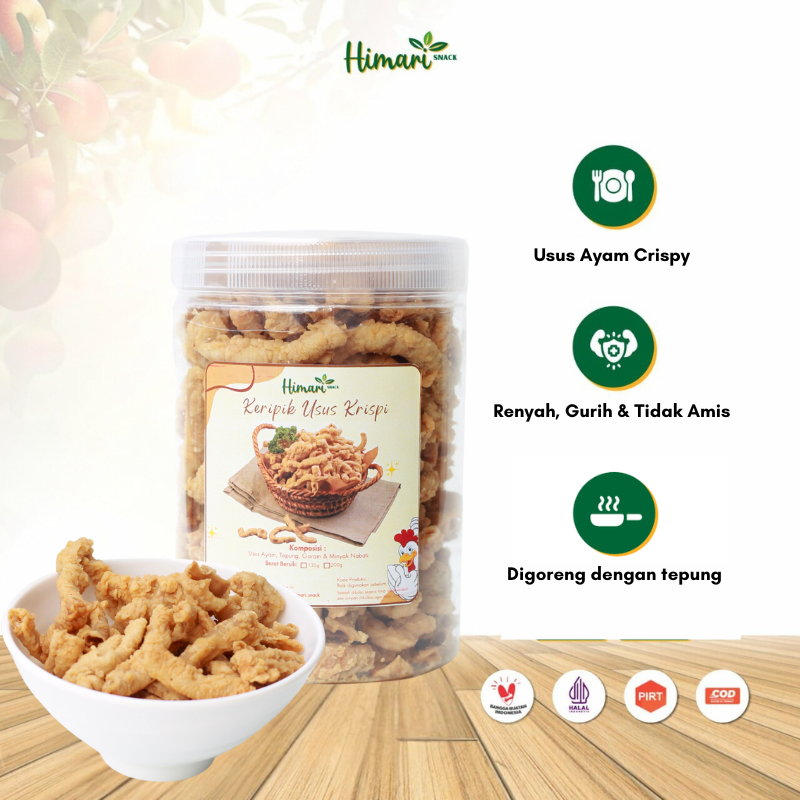 

Himari Keripik Usus Ayam Super Crispy Gurih Original 135gr - 200gr