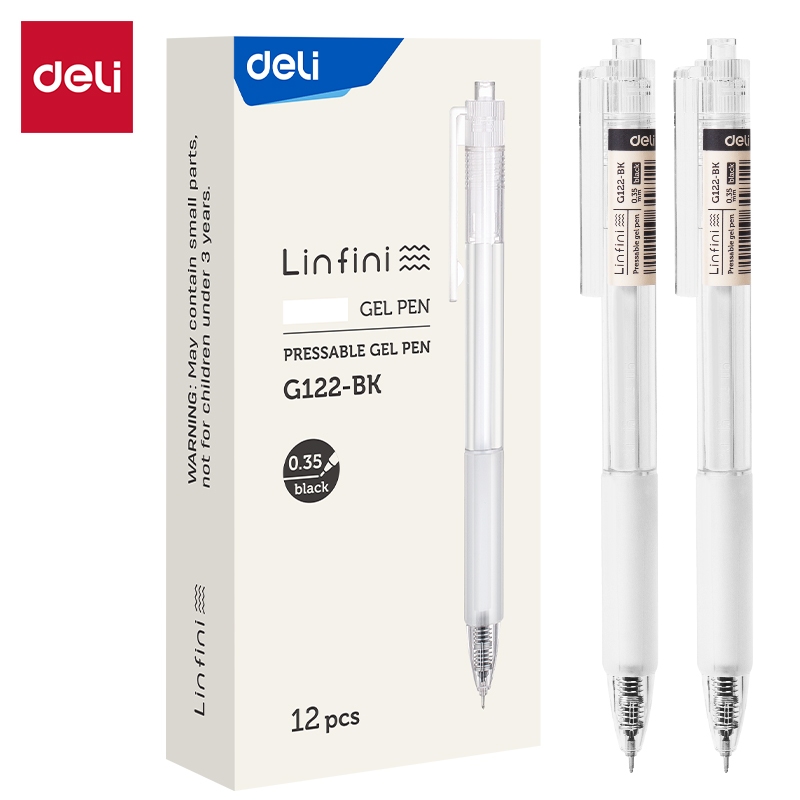 

DELI - PULPEN GEL / PEN / PENA EG122-BK 0.35MM GEL BLACK