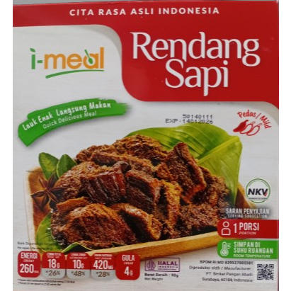 

i-meal Rendang Sapi 90 gram makanan siap saji