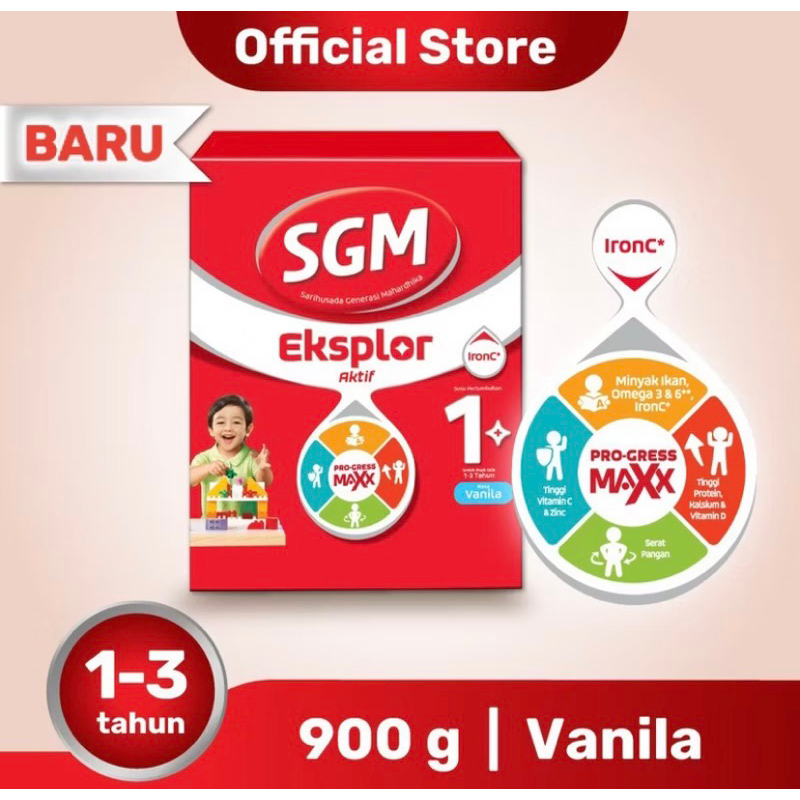 

SGM Eksplor 1+ dengan IronC Susu Pertumbuhan Rasa Vanila 900GR