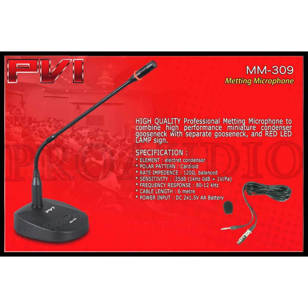 Microphone Podium PVI MM-309 / MM 309/ MM309 Mic Meeting/Meja Condensor Original