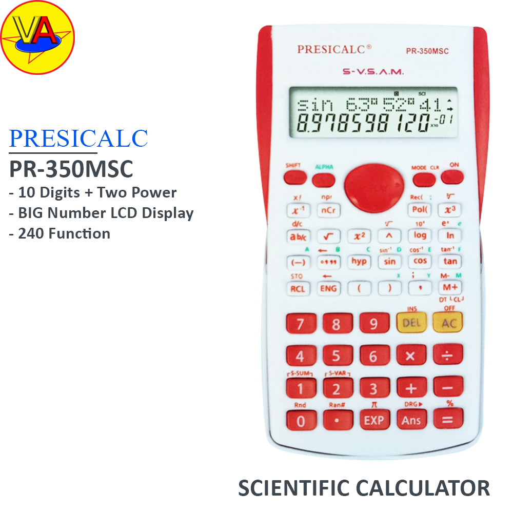 

Kalkulator PRESICALC PR-350MSC Desktop Calculator Scientific Kalkulator Sekolah Kalkulator Meja 10 Digits Dual Power