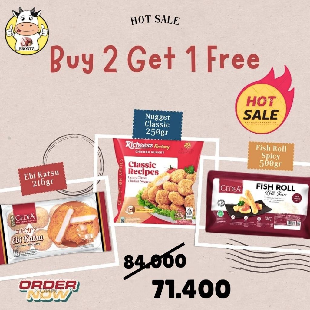 

PROMO MURAH BELI 2 GRATIS 1 NUGGET/FISH ROLL/KATSU - DISASS JOGJA