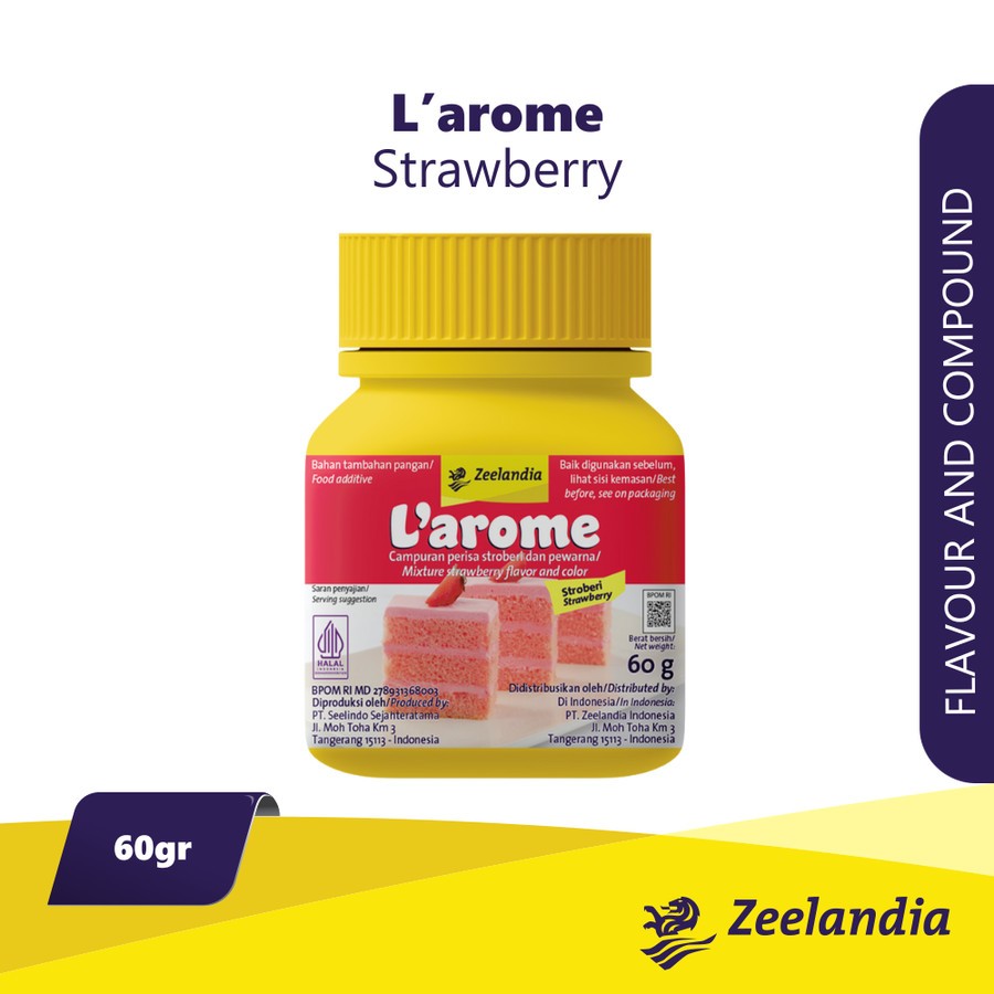 

ZEELANDIA L'AROME PASTA STRAWBERRY 60GR - PERISA PEWARNA DAN AROMA STROBERI