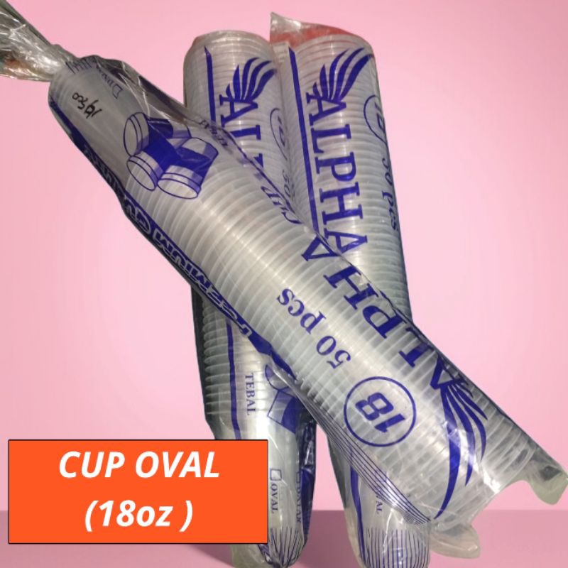 gelas cup oval 18oz (50pcs)
