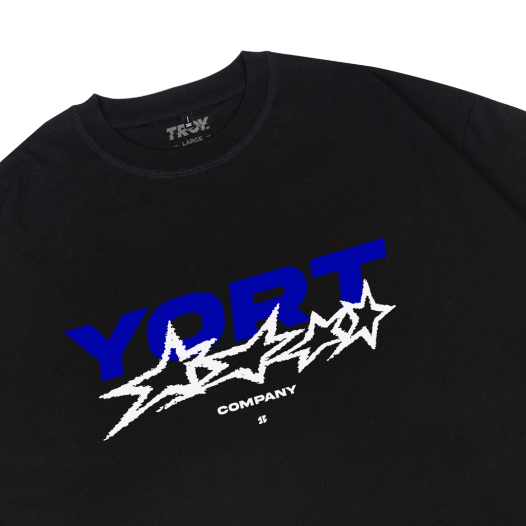 Troy Company Tshirt Boxy Oversize Black Stella Quattro - Kaos Boxy Oversize Hitam MB 3110