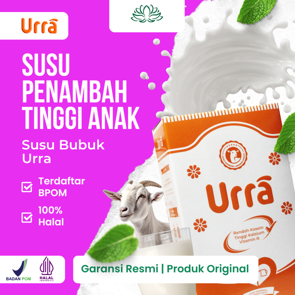 

SUSU URRA - Susu Tumbuh Tinggi Anak - Susu Kambing Saneen Sapera Premium Bubuk - 200gr Halal BPOM