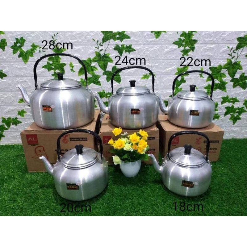 Teko Eagle Alumunium/Teko Cor Gagang Hitam Ukuran 16,18,20,22,24,26,28