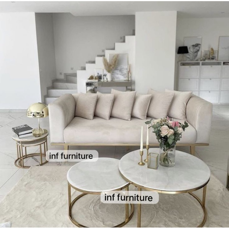 meja tamu marmer asli meja tamu stainless gold marmer asli