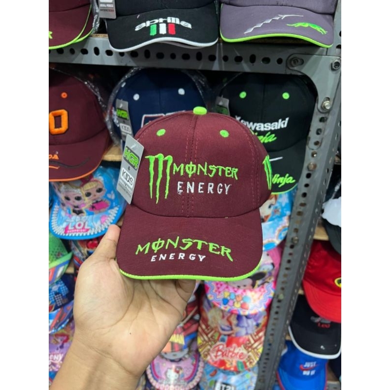 Topi anak bisbol racing monster bordir