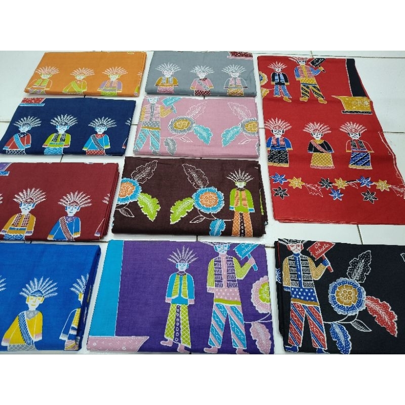 Kain batik Betawi kode oke jakarta ondel monas