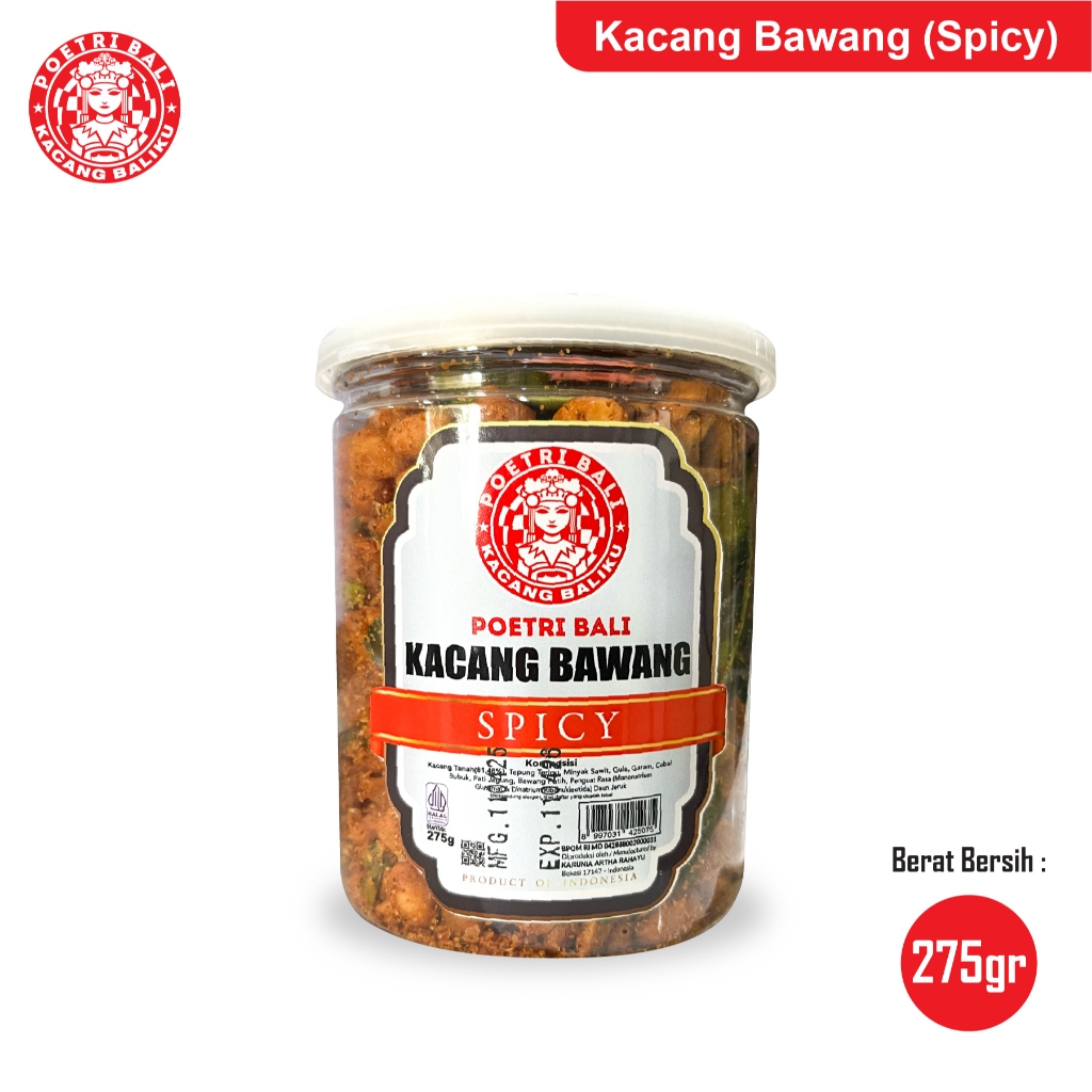 

Poetri Bali Kacang Bawang Spicy Toples 275 gram