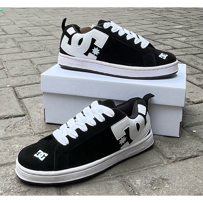 TERKINISepatu DC Gemuk Pria-Wanita Sepatu Gembung Hitam Putih