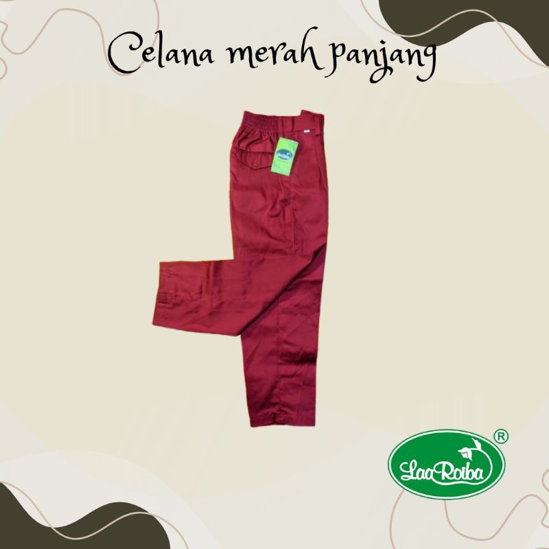 CELANA SEKOLAH SD MERAH PANJANG BAHAN NAVARA DRILL BAGUS BERKUALITAS