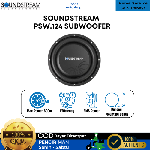 Subwoofer SoundStream - Speaker Bass Mobil - Ukuran 12 Inch - Picasso Shallow Series - Subwoofer PSW