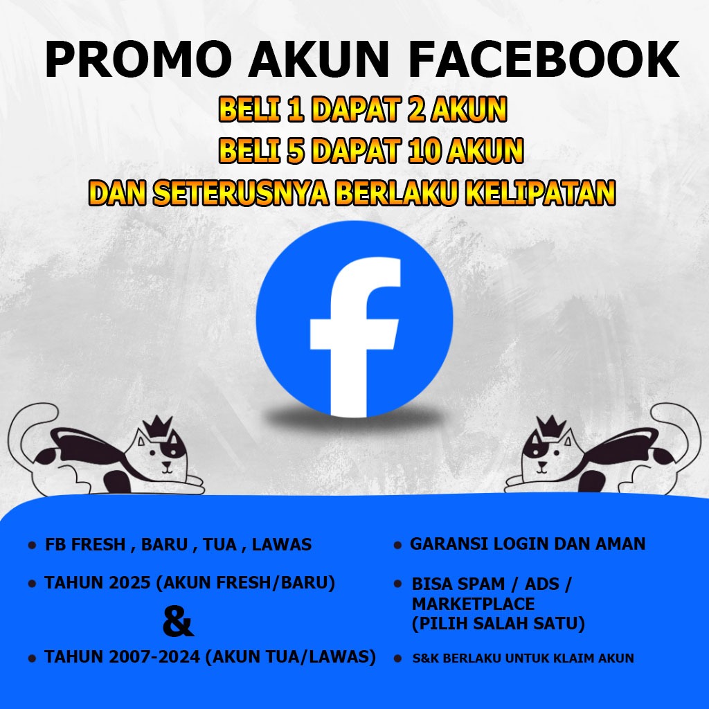 PROMO AKUN FACEBOOK TUA FRESH LAWAS BARU TAHUN 2007-2025 BISA SPAM MARKETPLACE ADS BISA DIPILIH.
