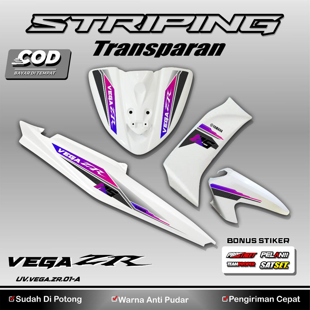 Striping Transparan Vega ZR 2011 - Stiker Variasi Yamaha Vega 01