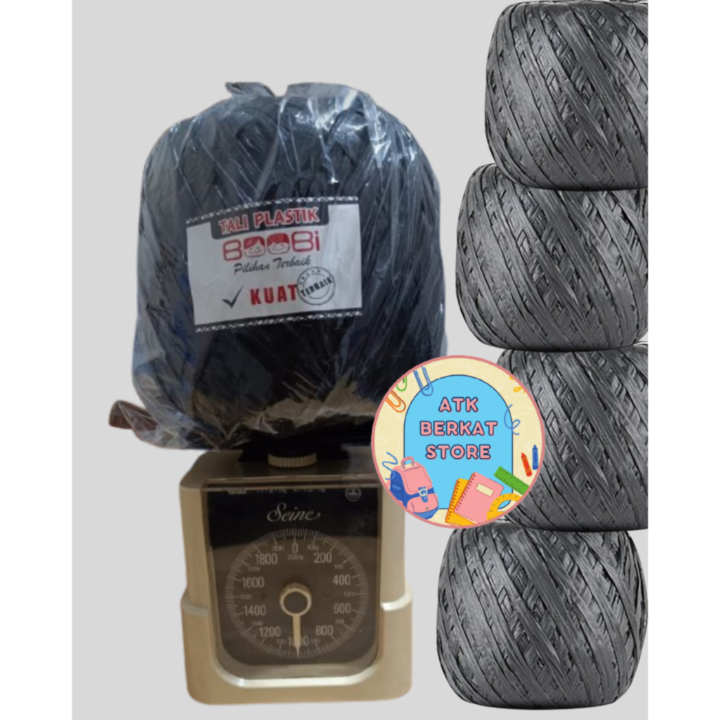 

[1 roll ] Tali ikat Rafia plastik Hitam 1 kg