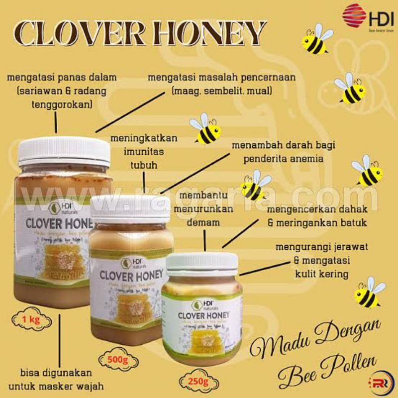 

Hdl 1kg clover honey original jaminan 100%