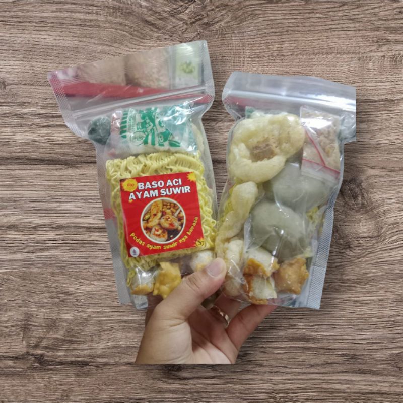 

Baso Aci instan paket 3pcs murah / Bakso Aci instan komplit / bakso aci ayam suwir 3pcs murah