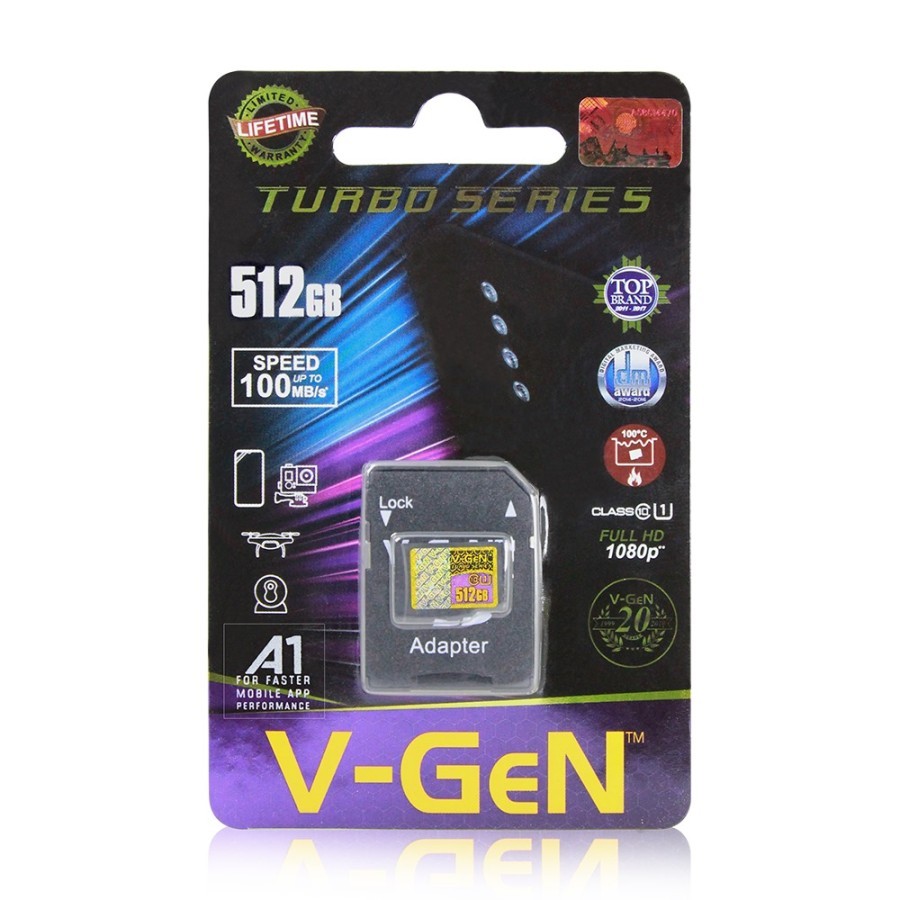 MicroSD V-GeN Turbo 512GB Class 10 Memory Card Micro SD VGEN
