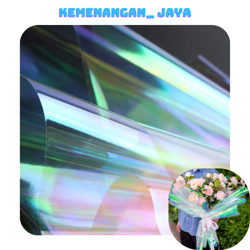 

Flower Wrapping Paper kertas buket Hologram Bouquet Bungaellophane Transparant KB019