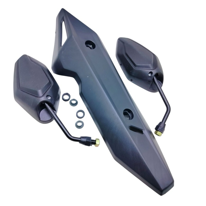 Tutup tameng knalpot Vario 125 new+spion Vario hitam standar ORI panjang, Vario 2018-2023