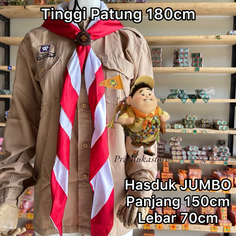 Bijian Hasduk/Kacu Pramuka Jumbo 150cm (pembina) SUPERHALUS Merah Putih Siaga | Penggalang | Penegak